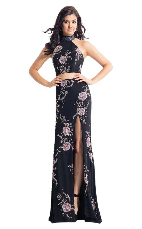 Rachel Allan Prom Long Two Piece Floral Dress 6086