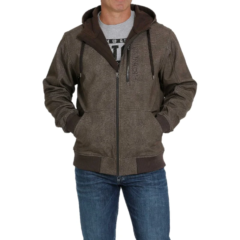 Cinch Men's Bonded Printed Brown Hooded Jacket MWJ1525002