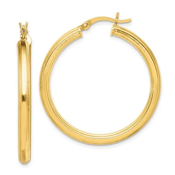 Holiday Jewelry Sale – Perfect Gifts At Great Prices YGP Sterling 3x35mm Round Grooved Hoop Earrings