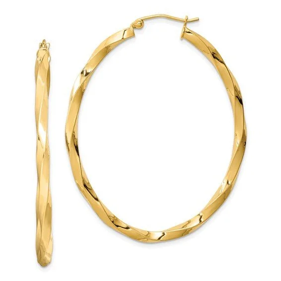 Shop Trending Jewelry With Exclusive Savings YGP Sterling 45mm Oval Twisted Hoop Earrings